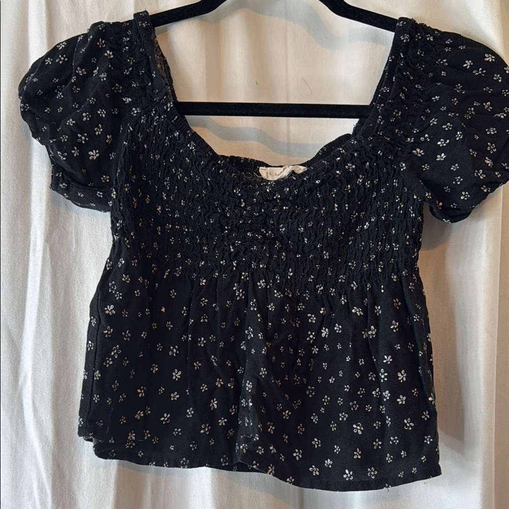 Pacsun Floral Black Women's Top